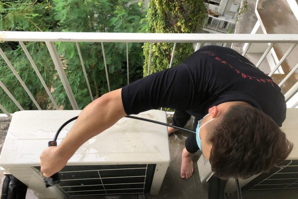 Cleaning outdoor unit